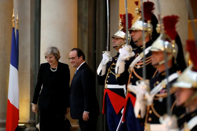 Theresa May and Francois Hollande