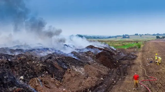 Fire crews near Slitting Mill fire