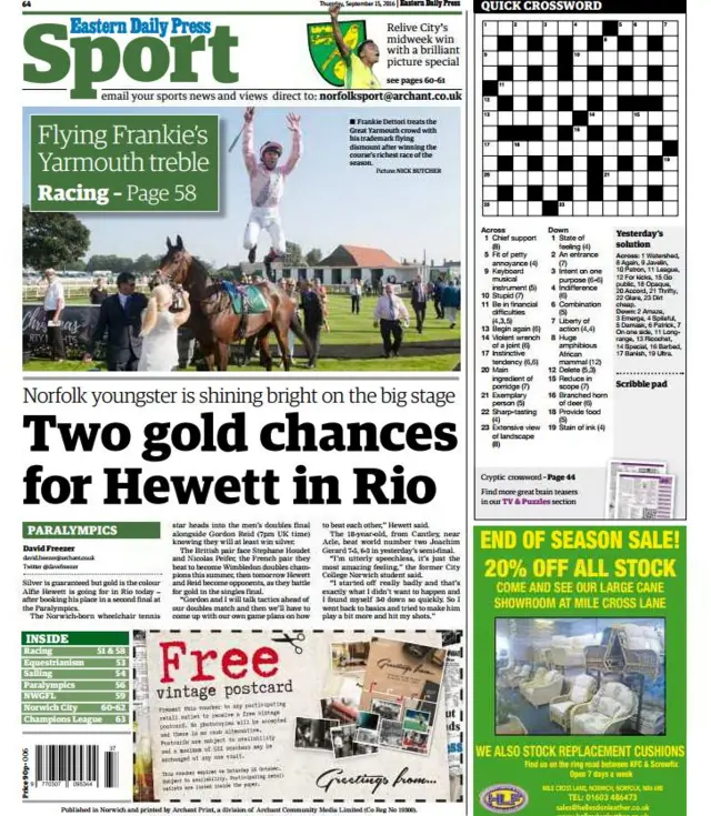 Back page of the EDP