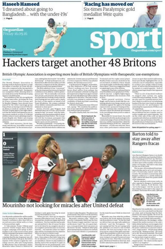 Guardian back page
