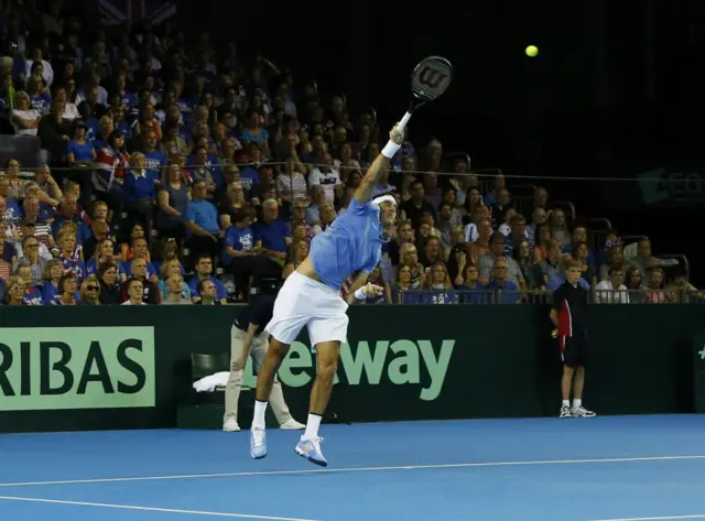 Del Potro serves