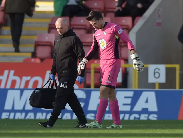 October 2015: Tomas Cerny goes off injured during a game against Hamilton