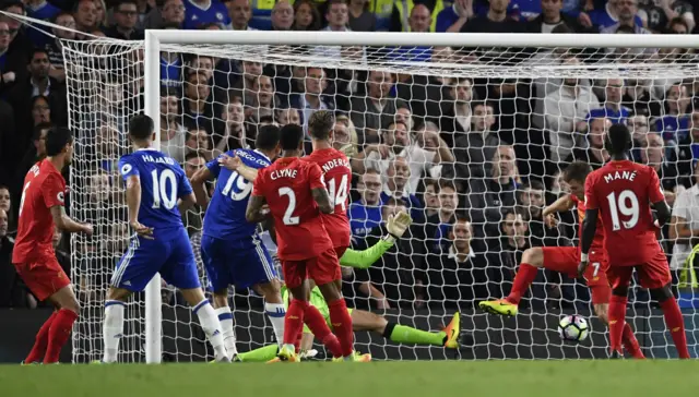 Chelsea's Diego Costa scores