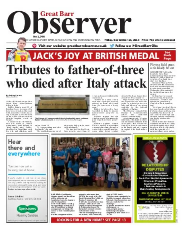 Great Barr Observer front page