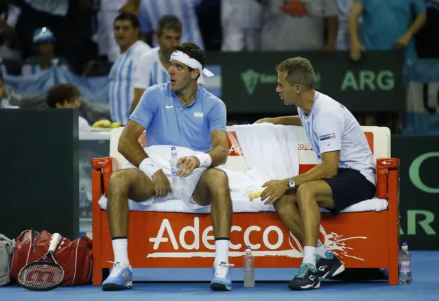 Del Potro receives treatment