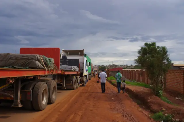 Trucks in DR Congo