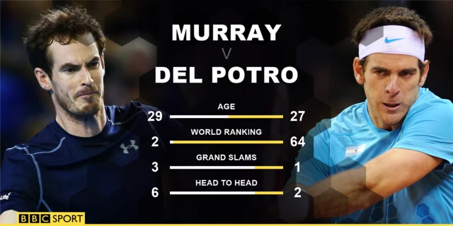 Andy Murray Juan Martin Del Potro head to head