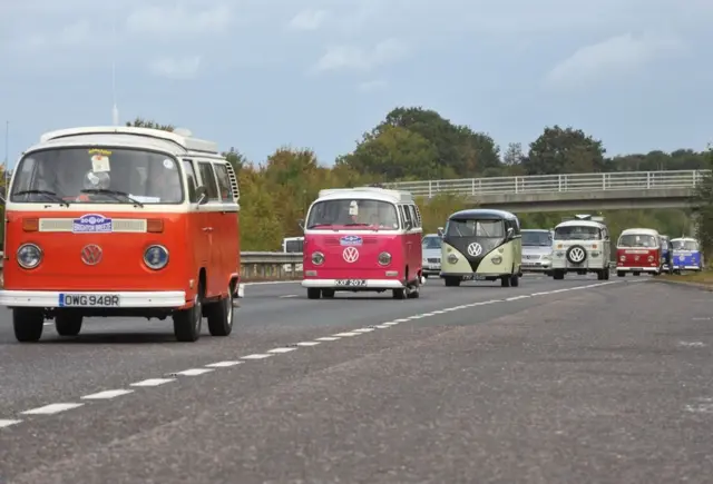 camper vans on motorway