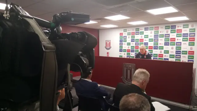 Mark Hughes at today's press conference