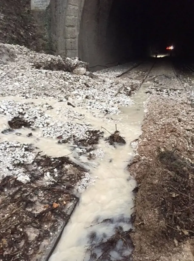 Water on rail track