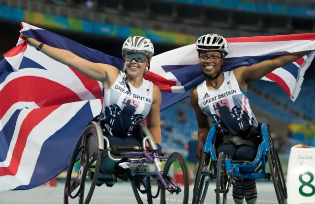 Hannah Cockroft and Kare Adenegan
