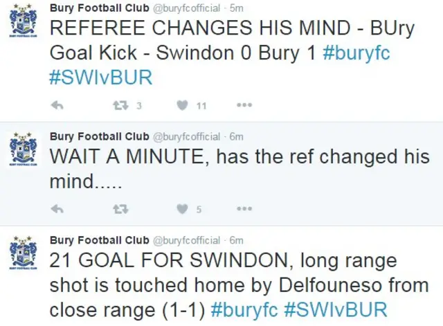 Bury twitter account