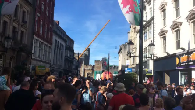 Crowds in Cardiff