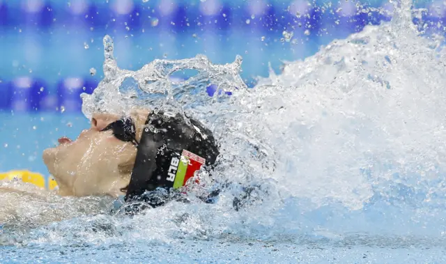 Ihar Boki in the pool