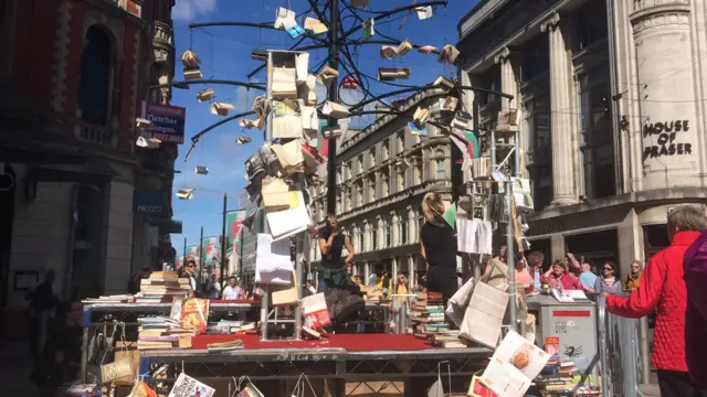 Book tree on St Mary Street