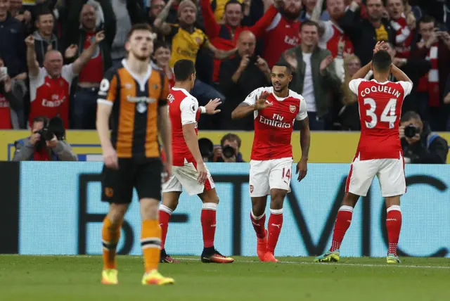 Theo Walcott celebrates