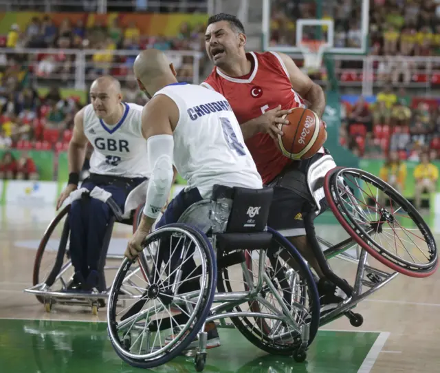 GB in wheelchair basketball action