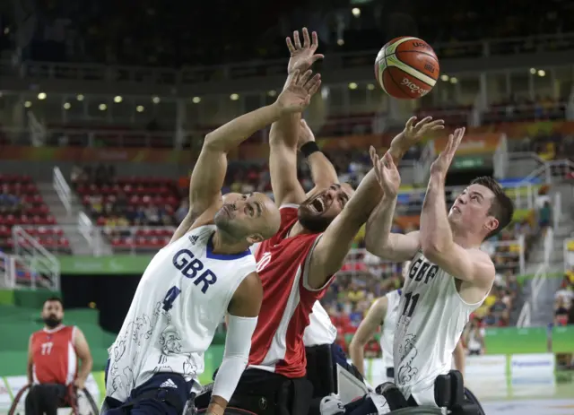 GB in wheelchair basketball action