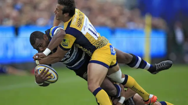 Bath's Semesa Rokoduguni is tackled