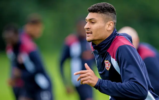 Bjorn Johnsen in training with Hearts