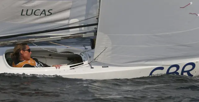 Helena Lucas in the one person keelboat