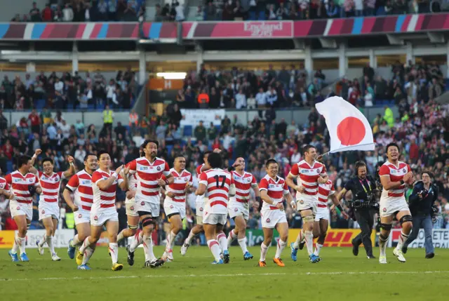 Japan beat South Africa in Rugby World Cup