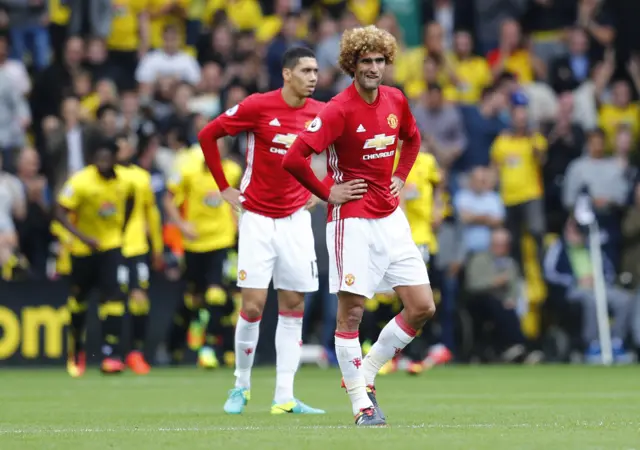 Marouane Fellaini and Chris Smalling