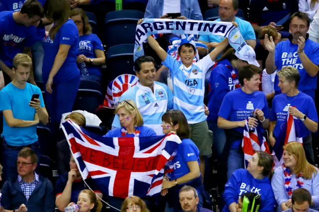 Fans cheer on players