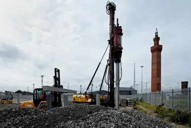 Piling work taking place at the site of the new Humber Marine Control Centre at the Port of Grimsby