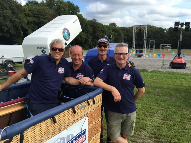 Clive Bailey and team competing in Gordon Bennett balloon race