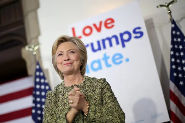 Clinton at a campaign event at Temple University in Philadelphia