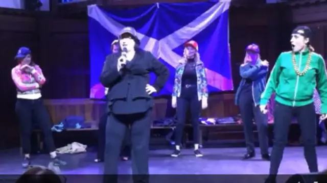 A Witserface performer depicting Ruth Davidson