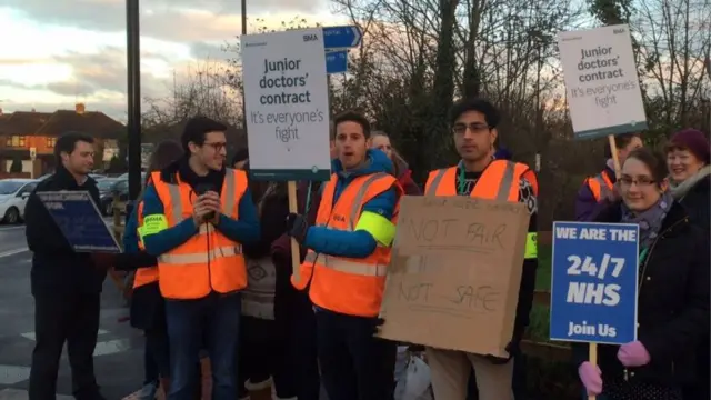 Junior doctors striking in Coventry