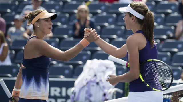 Bencic and Konta shake hands