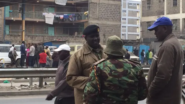 Police on duty in Eastleigh, Nairobi, Kenya