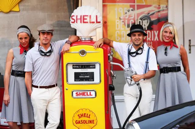 Fernando Alonso and Felipe Massa Shell event, 2013