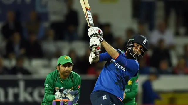 Moeen hits a six at Headlingley