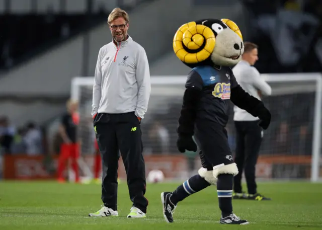 Klopp with Derby mascot