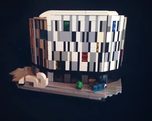 Lego model of University of Suffolk Waterfront building