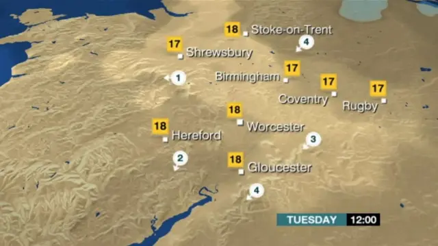 Tuesday weather forecast