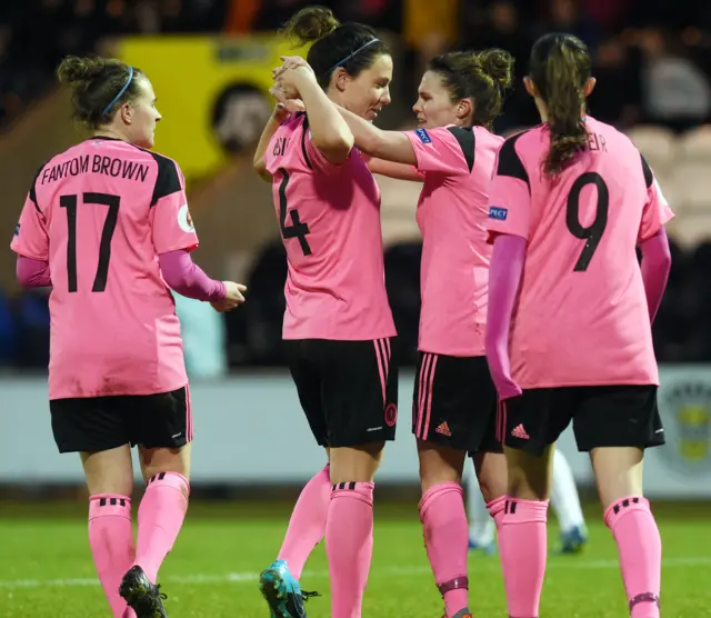 Scotland celebrate a goal in their Euro 2017 qualification campaign