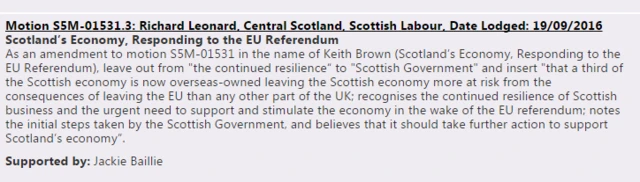 Labour amendment from Richard Leonard