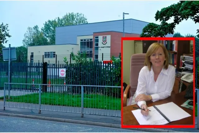 St Joseph's College in Trent Vale and inset, head teacher Roisin Maguire