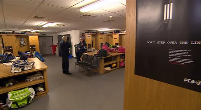 Changing room at Warwickshire