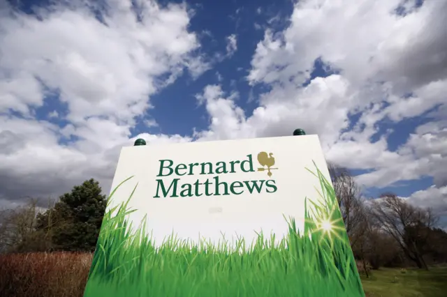 Sign for a Bernard Matthews factory