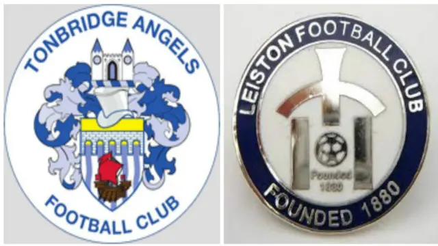 Tonbridge Angels and Leiston FC badges