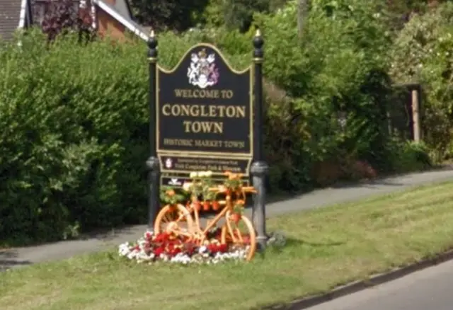 Congleton road sign