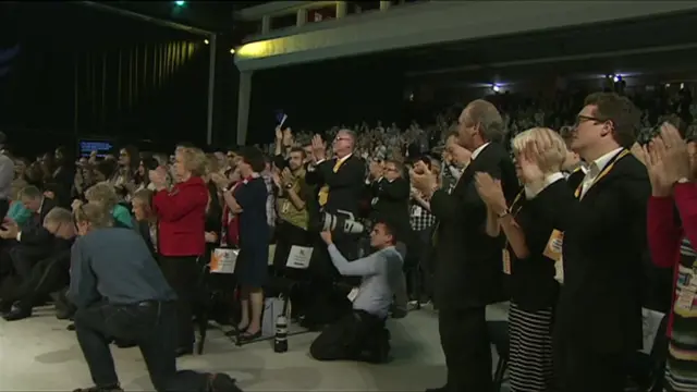 Delegates applaud Tim Farron