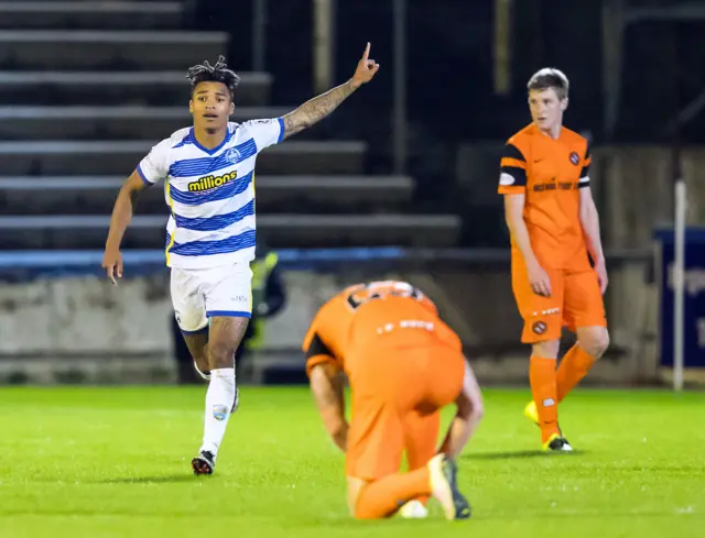 Jai Quitongo lashed in the opening goal at Cappielow