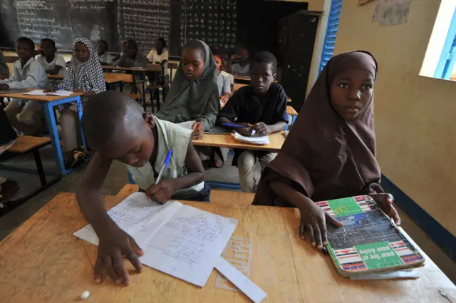 Students in a class in Niger - archive shot